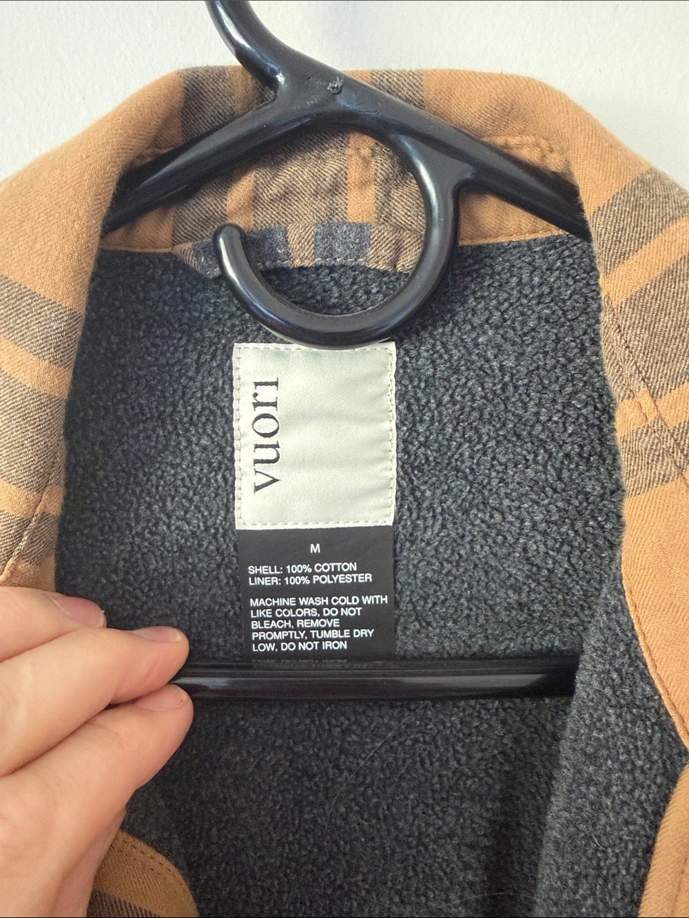 Vuori Men's Plaid Shirt Jacket in Tan and Black - Picture 2 of 5